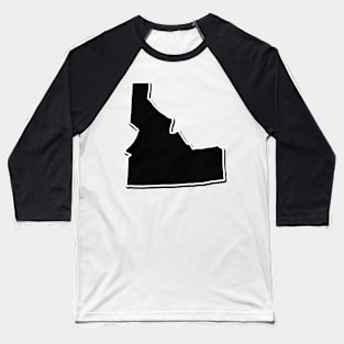 Black Idaho Outline Baseball T-Shirt